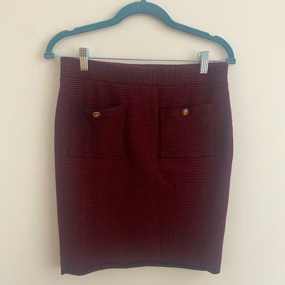 Knitted red wine pencil skirt - Picture 2 of 6